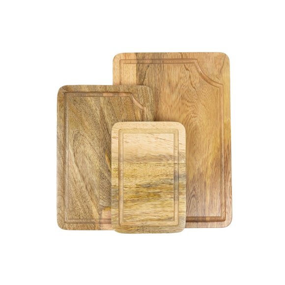 Wooden Cutting Board Set Juice Groove Durable Kitchen Chopping Boards Set 3 Pcs - Picture 1 of 8